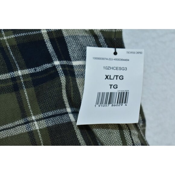 Wrangler Flannel Men's Shacket Size XL Green Plaid Sherpa Lined Button Up - Picture 12 of 13